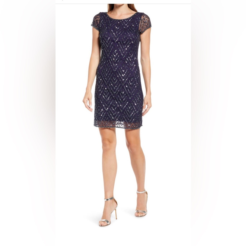 Pizarro Nights Chevron Sequin Sheath Dress